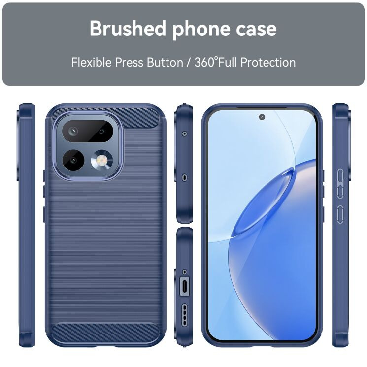 Силиконовый (TPU) чехол UniCase Carbon для Realme 16 Pro - Black: фото 8 из 8