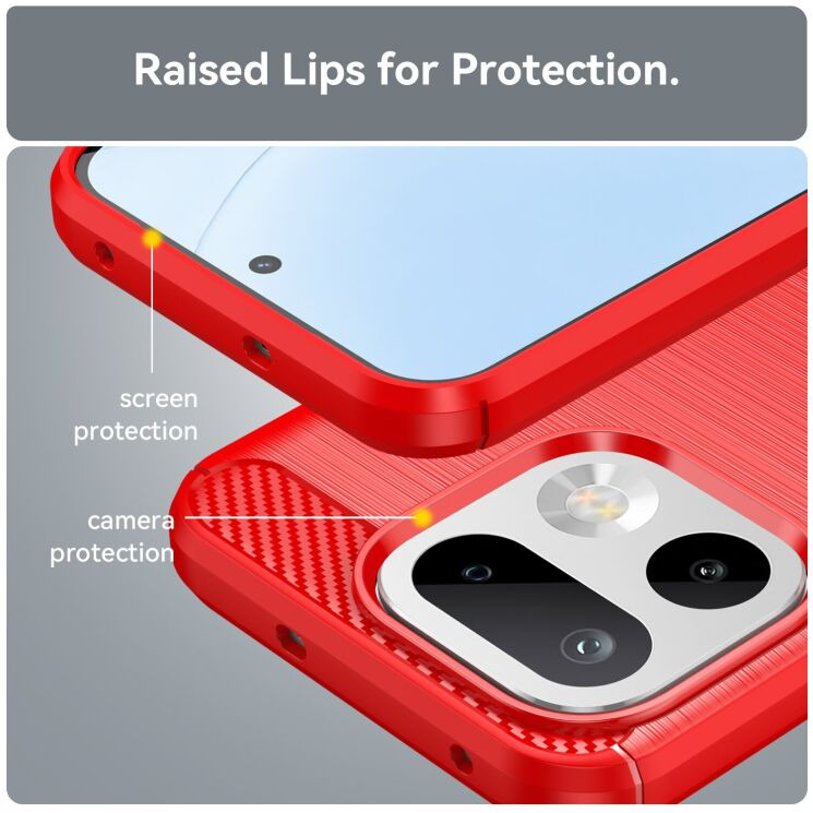 Силиконовый (TPU) чехол UniCase Carbon для Realme 16 Pro - Black: фото 6 из 8