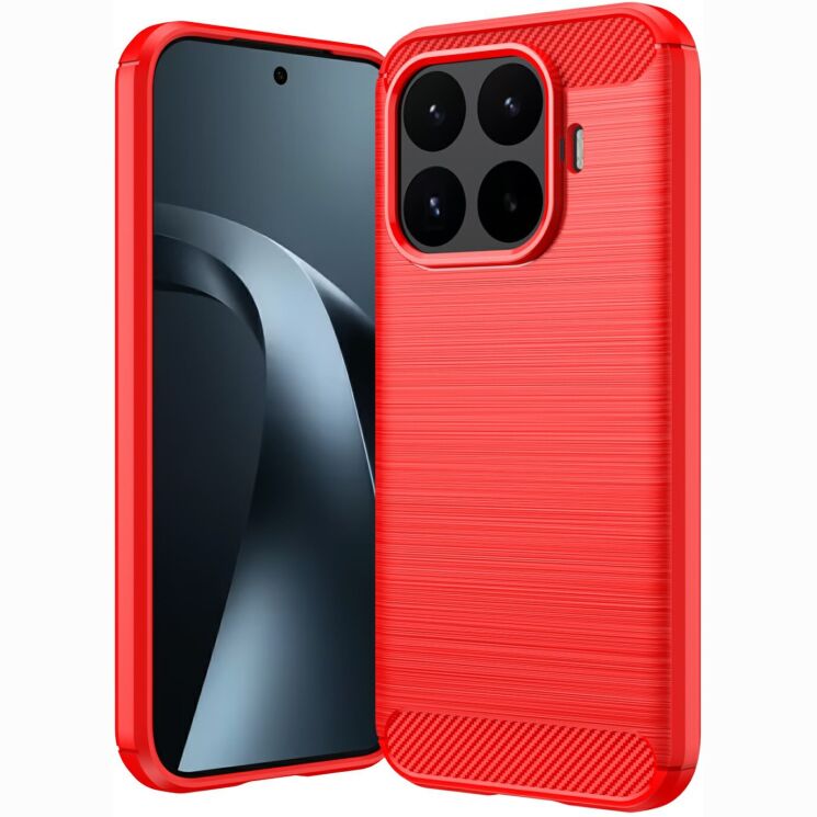 Силиконовый (TPU) чехол UniCase Carbon для Xiaomi 17T - Red: фото 1 из 9