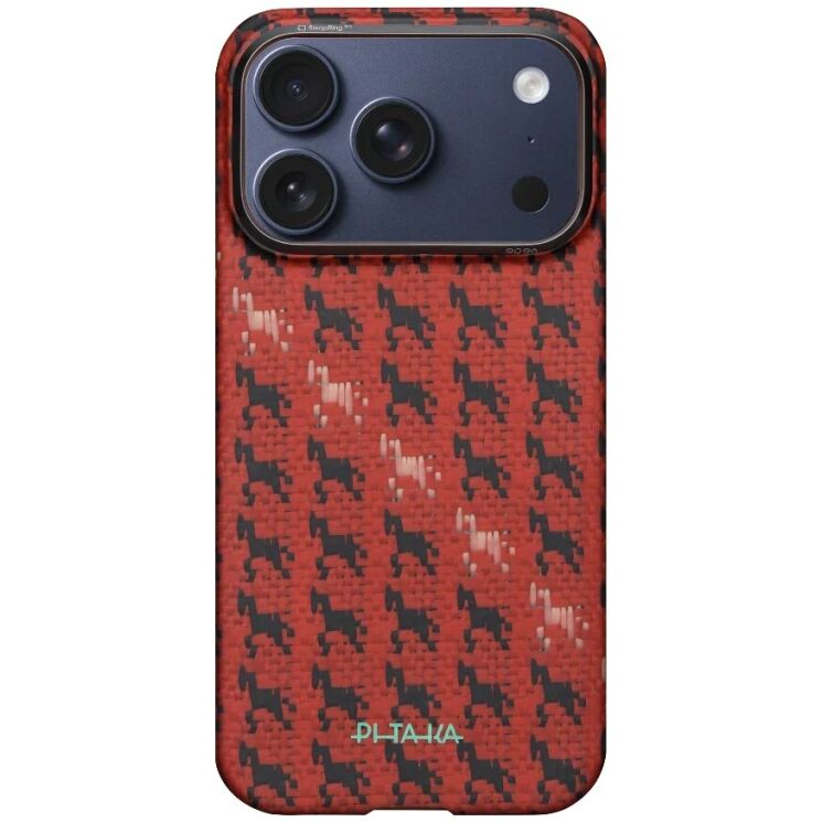Ультратонкий чехол Pitaka Edge Ultra-Slim Happiness Rides для iPhone 17 Pro (HR1708P) - Maroon: фото 2 из 14