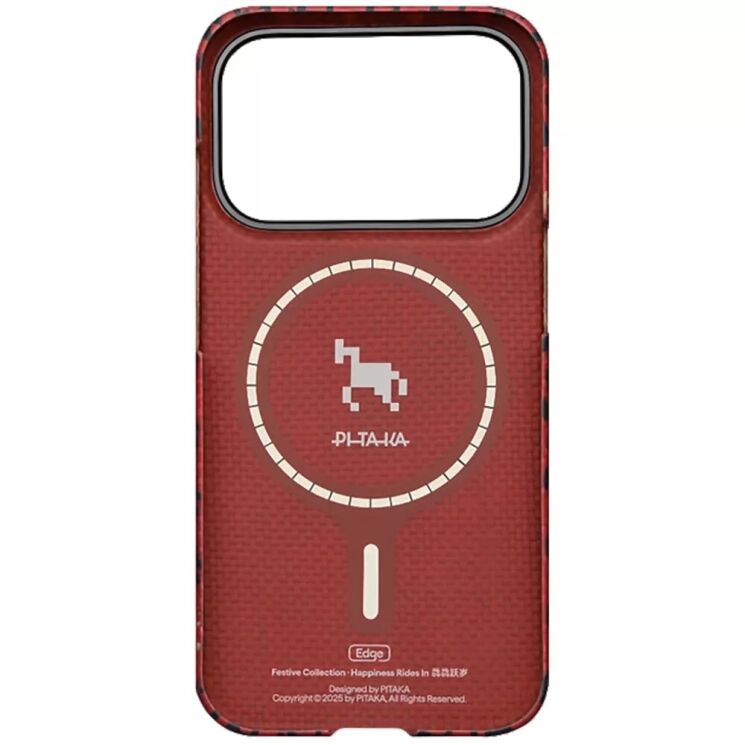 Ультратонкий чехол Pitaka Edge Ultra-Slim Happiness Rides для iPhone 17 Pro (HR1708P) - Maroon: фото 5 из 14
