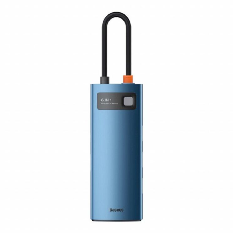 USB HUB BASEUS Metal Gleam Series 6 in 1 Multifunctional Type-C Docking Station (WKWG000003) - Blue: фото 2 з 27