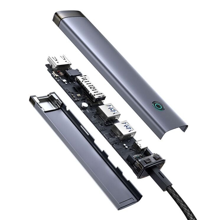 USB HUB Baseus UltraJoy Series 7 in 1 (B00052803811-02) - Metal Gray: фото 5 из 29