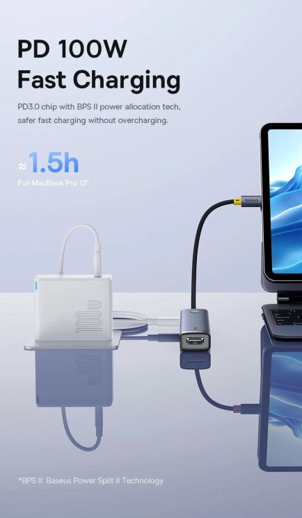 USB HUB Baseus UltraJoy Series 7 in 1 (B00052803811-02) - Metal Gray: фото 15 из 29