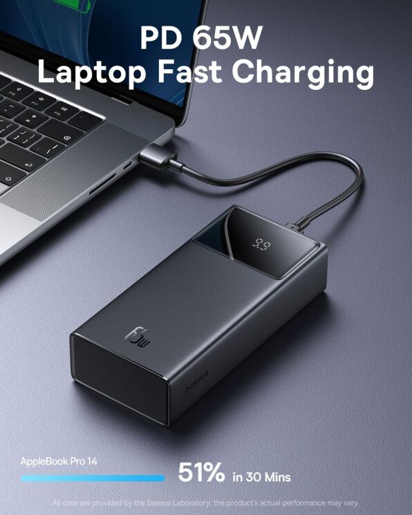 Зовнішній акумулятор Baseus Star-Lord Digital Display 65W (30000mAh) P10022908113-00 - Black: фото 5 з 11
