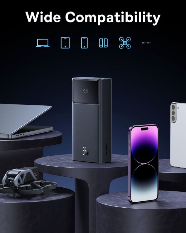 Зовнішній акумулятор Baseus Star-Lord Digital Display 65W (30000mAh) P10022908113-00 - Black: фото 11 з 11