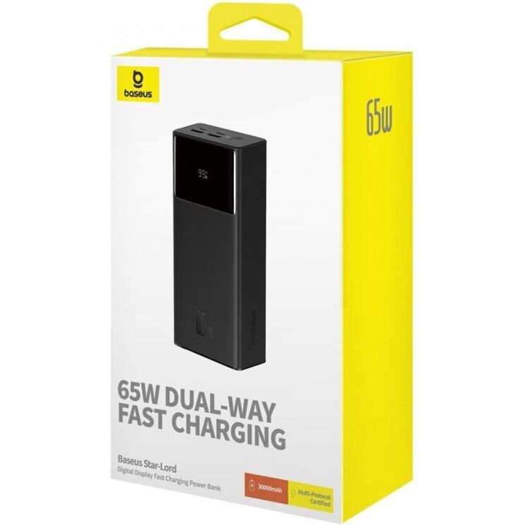 Зовнішній акумулятор Baseus Star-Lord Digital Display 65W (30000mAh) P10022908113-00 - Black: фото 4 з 11