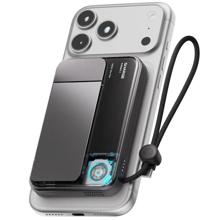 Внешний аккумулятор Sharge ICE Mag3 35W (10000mAh) + кабель Type-C - Black (995729B) Внешний аккумулятор Sharge ICE Mag3 35W (10000mAh) + кабель Type-C - Black: фото 2 из 11
