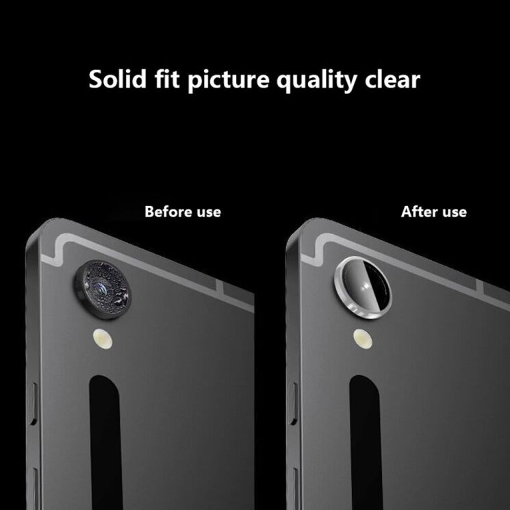 Захисне скло Deexe Camera Lens Frame Glass для Samsung Galaxy Tab S9 (X710/716) - Silver: фото 3 з 4