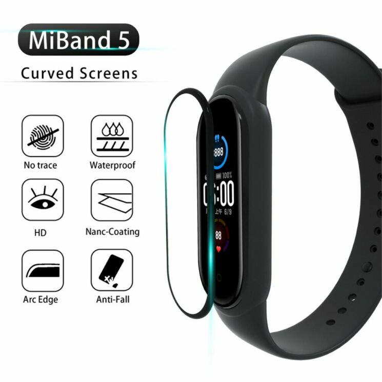 Защитное стекло Deexe Soft Screen для Xiaomi Mi Band 5 - Black: фото 3 из 7