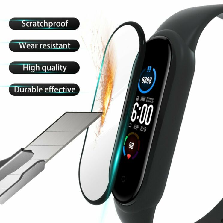 Защитное стекло Deexe Soft Screen для Xiaomi Mi Band 5 - Black: фото 6 из 7