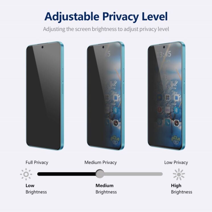 Защитное стекло HAT PRINCE Anti-Spy для Samsung Galaxy A35 (A356) / Galaxy A55 (A556) - Black: фото 4 из 8