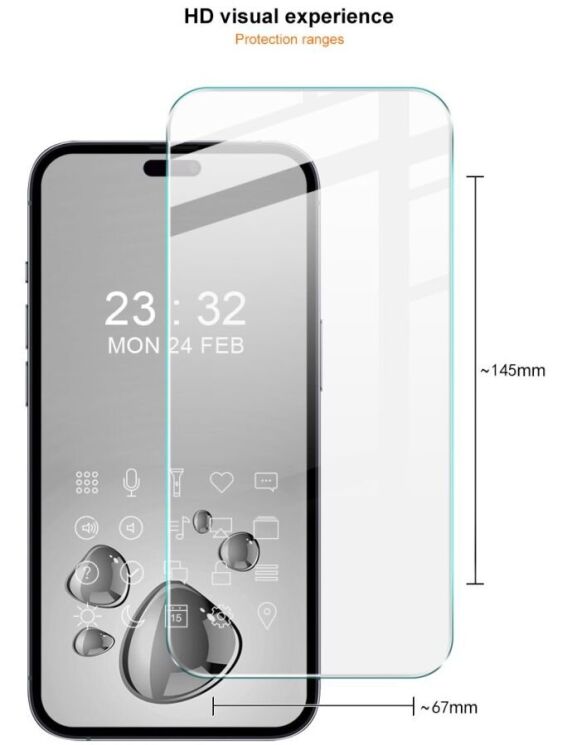 Защитное стекло IMAK H Screen Guard для Apple iPhone 16 Pro: фото 7 из 10