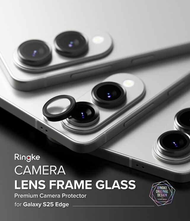 Захисне скло Ringke Camera Lens Frame Glass для Samsung Galaxy S25 Edge (S937) 8800293854517 - Black: фото 5 з 17