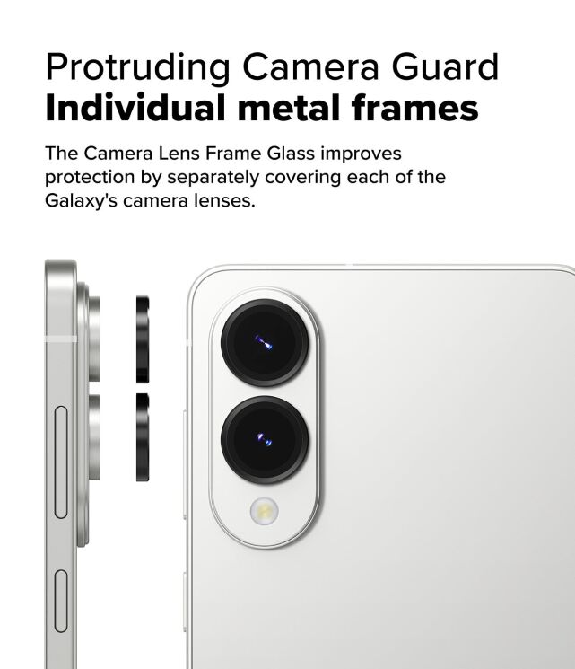 Захисне скло Ringke Camera Lens Frame Glass для Samsung Galaxy S25 Edge (S937) 8800293854517 - Black: фото 7 з 17