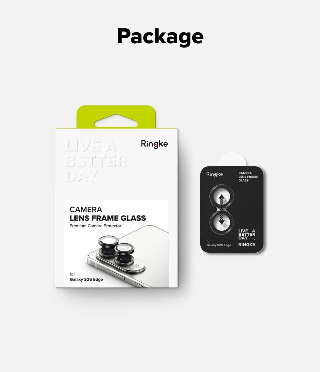 Захисне скло Ringke Camera Lens Frame Glass для Samsung Galaxy S25 Edge (S937) 8800293854517 - Black: фото 15 з 17