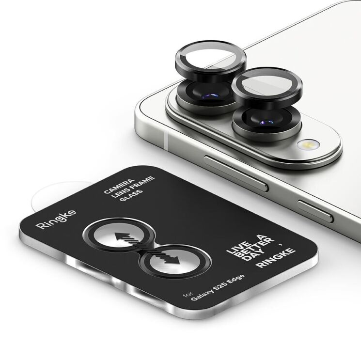Захисне скло Ringke Camera Lens Frame Glass для Samsung Galaxy S25 Edge (S937) 8800293854517 - Black: фото 4 з 17