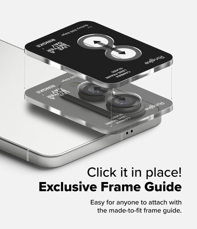 Захисне скло Ringke Camera Lens Frame Glass для Samsung Galaxy S25 Edge (S937) 8800293854517 - Black: фото 8 з 17