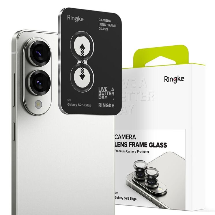 Захисне скло Ringke Camera Lens Frame Glass для Samsung Galaxy S25 Edge (S937) 8800293854517 - Black: фото 1 з 17