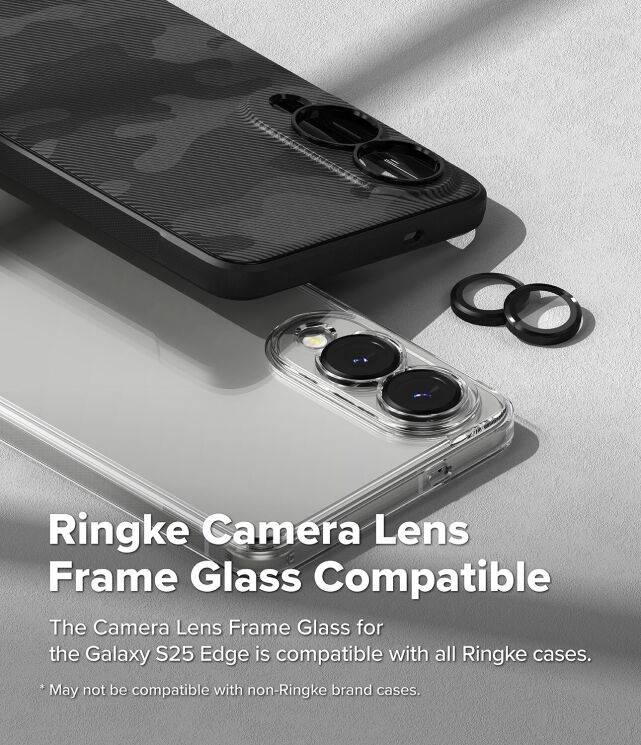 Захисне скло Ringke Camera Lens Frame Glass для Samsung Galaxy S25 Edge (S937) 8800293854517 - Black: фото 14 з 17