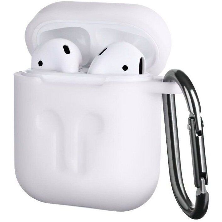 Защитный чехол 2E Pure Color Silicone Imprint (3.0mm) для AirPods 1 / 2 - White: фото 1 из 3