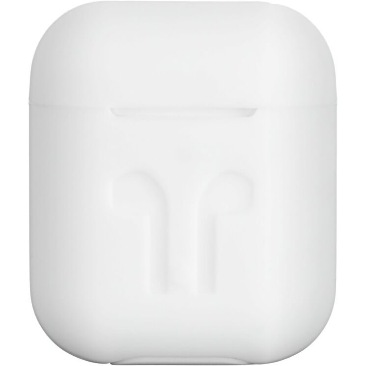 Защитный чехол 2E Pure Color Silicone Imprint (3.0mm) для AirPods 1 / 2 - White: фото 2 из 3