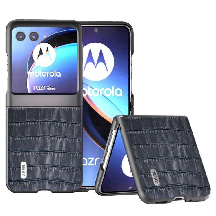 Защитный чехол ABEEL Croco Skin для Motorola Razr 40 Ultra - Blue: фото 1 из 5