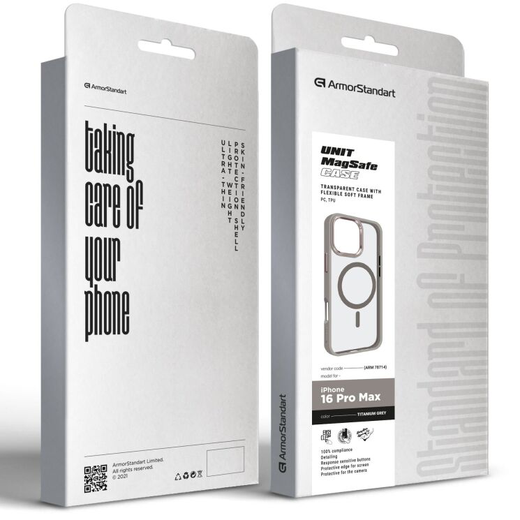 Защитный чехол ArmorStandart Unit MagSafe для Apple iPhone 16 Pro Max - Titanium Grey: фото 2 из 2