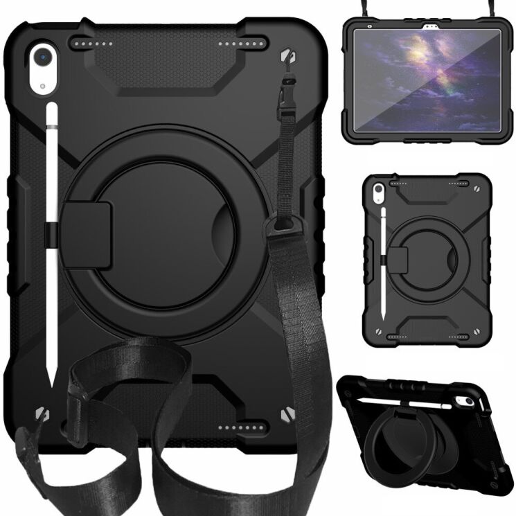 Защитный чехол Deexe Battle Case для Apple iPad 10.9 (2022) / iPad 11 (2025) - Black: фото 1 из 11