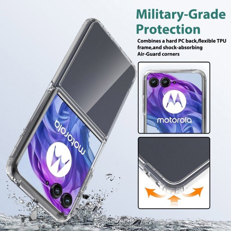 Защитный чехол Deexe Crystal Hybrid (FF) для Motorola Razr 60 Ultra - Transparent: фото 4 из 7
