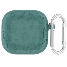 Защитный чехол Deexe Flower Pattern для Apple AirPods 4 - Green: фото 1 из 8