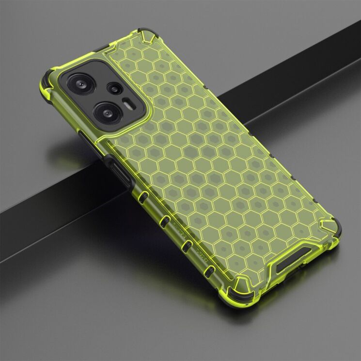 Защитный чехол Deexe Honeycomb Series для Xiaomi Poco F5 / Redmi Note 12 Turbo - Green: фото 2 из 6
