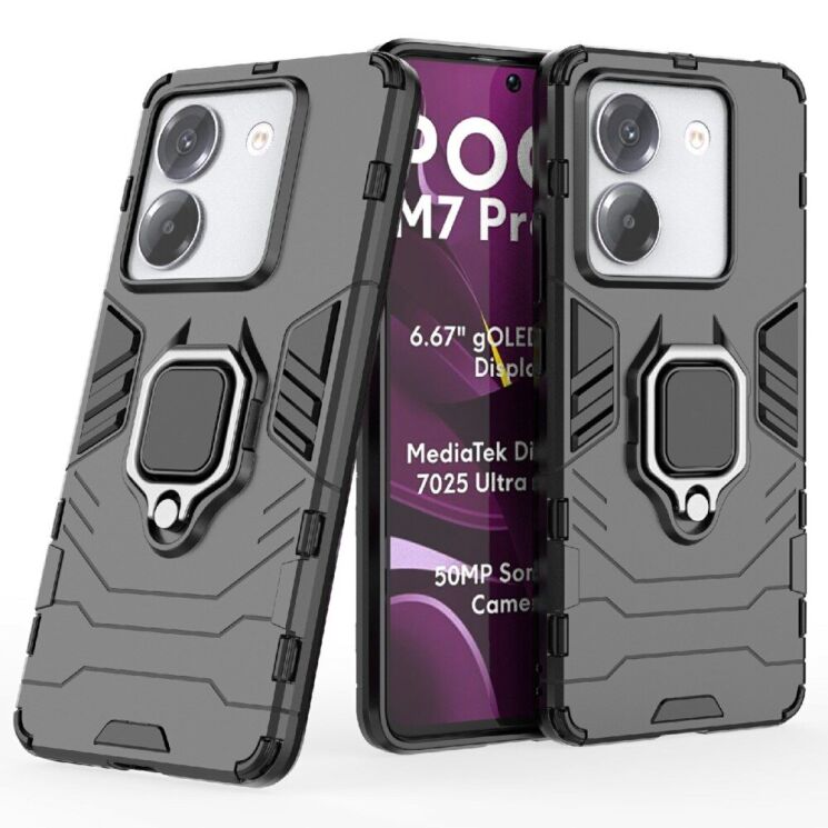 Защитный чехол Deexe Hybrid Case для Xiaomi Poco M7 Pro - Black: фото 4 из 6