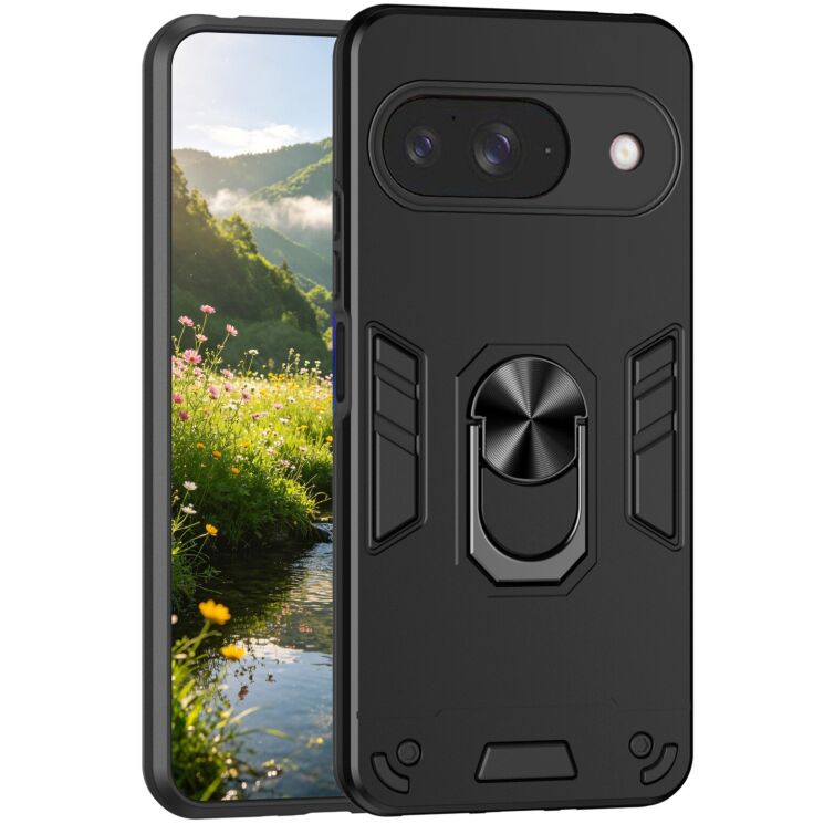 Захисний чохол Deexe Hybrid Shell для Google Pixel 9 / Pixel 9 Pro - Black: фото 1 з 7