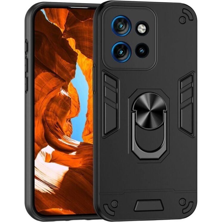Защитный чехол Deexe Hybrid Shell для Motorola Edge 50 Neo - Black: фото 1 из 7