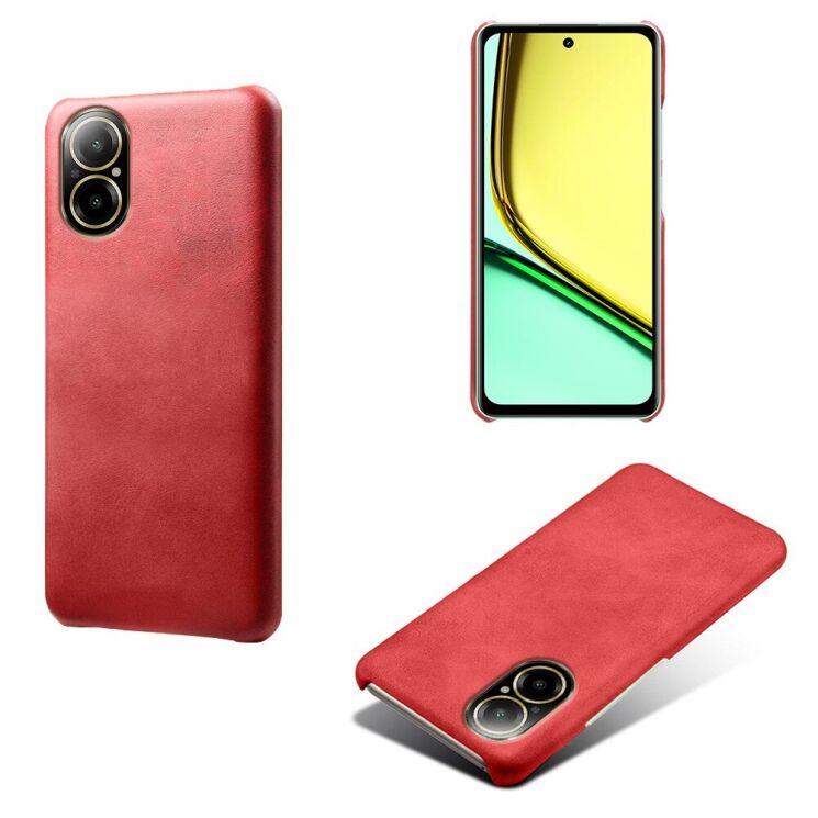 Защитный чехол Deexe Leather Back Cover для Realme C67 - Red: фото 4 из 4