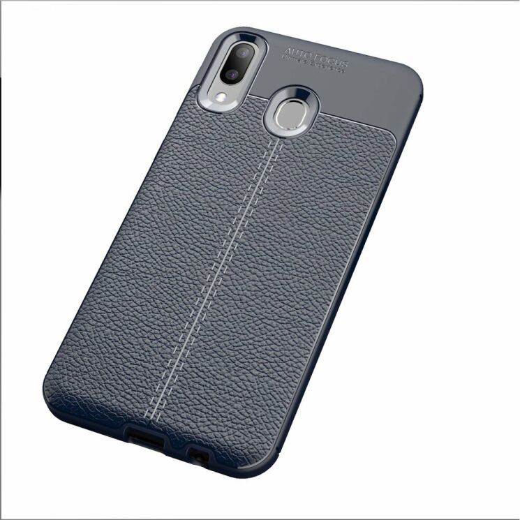 Защитный чехол Deexe Leather Cover для Samsung Galaxy M20 - Dark Blue: фото 2 из 11