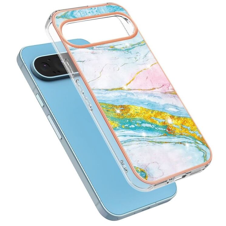 Защитный чехол Deexe Marble Style для Google Pixel 9 / 9 Pro - Light Green: фото 2 из 6