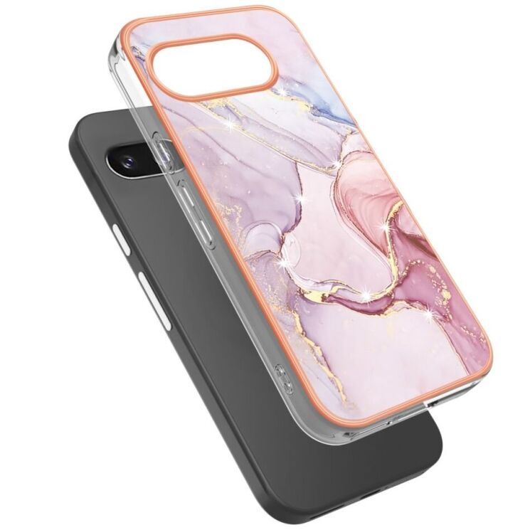 Защитный чехол Deexe Marble Style для Google Pixel 9a - Rose Gold: фото 2 из 6