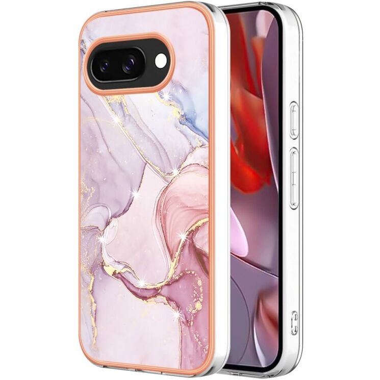 Защитный чехол Deexe Marble Style для Google Pixel 9a - Rose Gold: фото 1 из 6