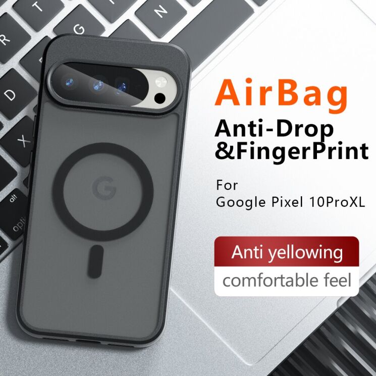 Защитный чехол Deexe Matte Skin with MagSafe для Google Pixel 10 Pro XL - Black: фото 12 из 12