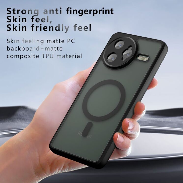 Защитный чехол Deexe Matte Skin with MagSafe для Xiaomi Poco F7 Pro - Black: фото 7 из 11