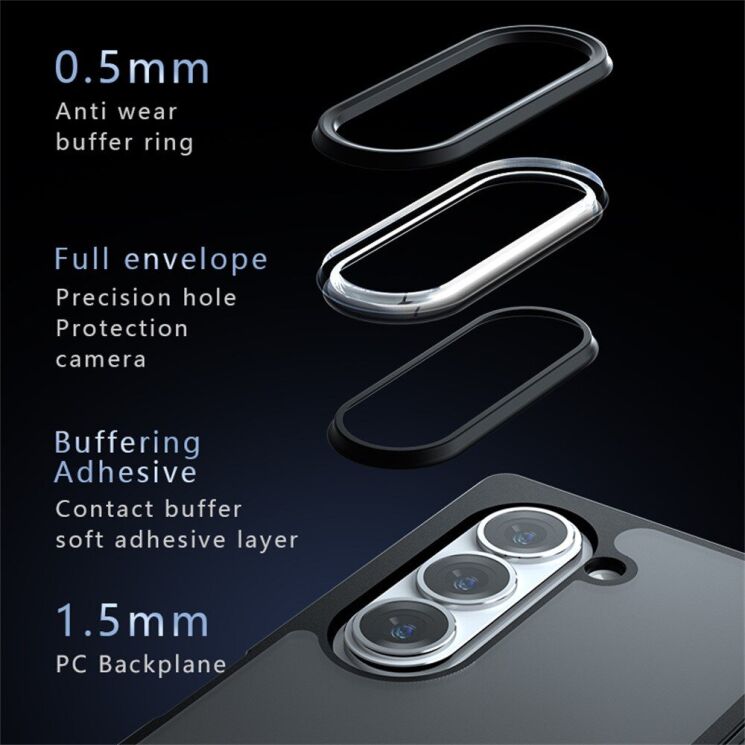 Защитный чехол Deexe Matte Skin with MagSafe (FF) для Samsung Galaxy Fold 6 - Transparent Black: фото 8 из 12