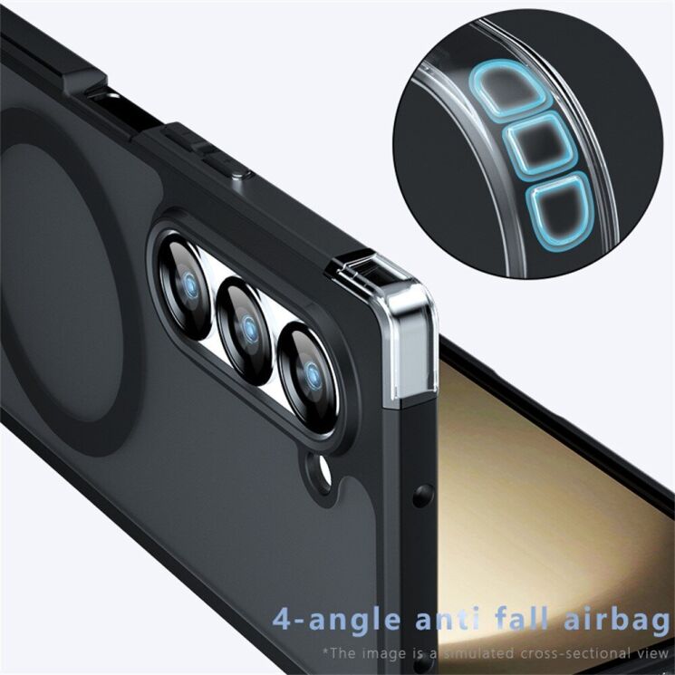 Защитный чехол Deexe Matte Skin with MagSafe (FF) для Samsung Galaxy Fold 6 - Transparent Black: фото 7 из 12