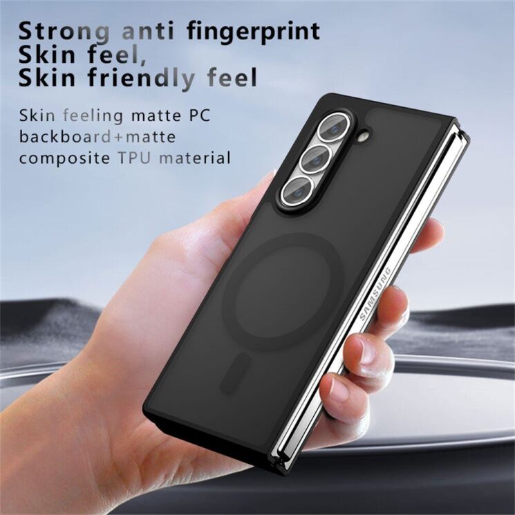 Защитный чехол Deexe Matte Skin with MagSafe (FF) для Samsung Galaxy Fold 6 - Transparent Black: фото 4 из 12