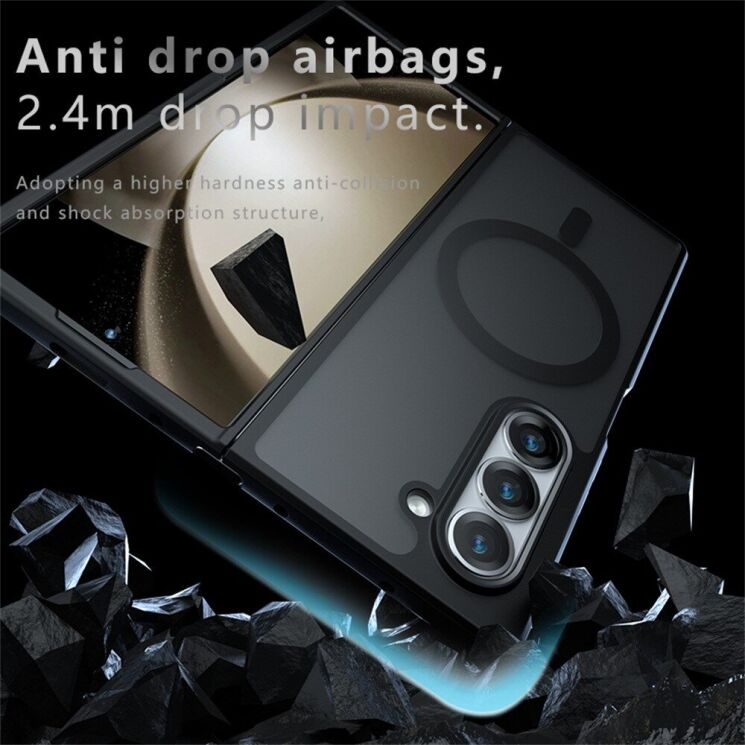 Защитный чехол Deexe Matte Skin with MagSafe (FF) для Samsung Galaxy Fold 6 - Transparent Black: фото 5 из 12