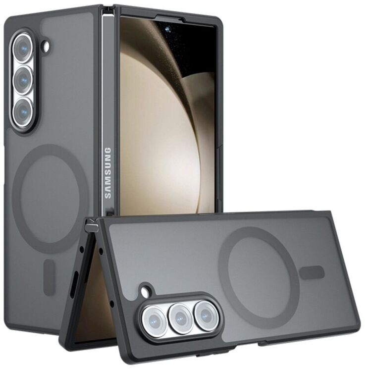 Защитный чехол Deexe Matte Skin with MagSafe (FF) для Samsung Galaxy Fold 6 - Transparent Black: фото 1 из 12