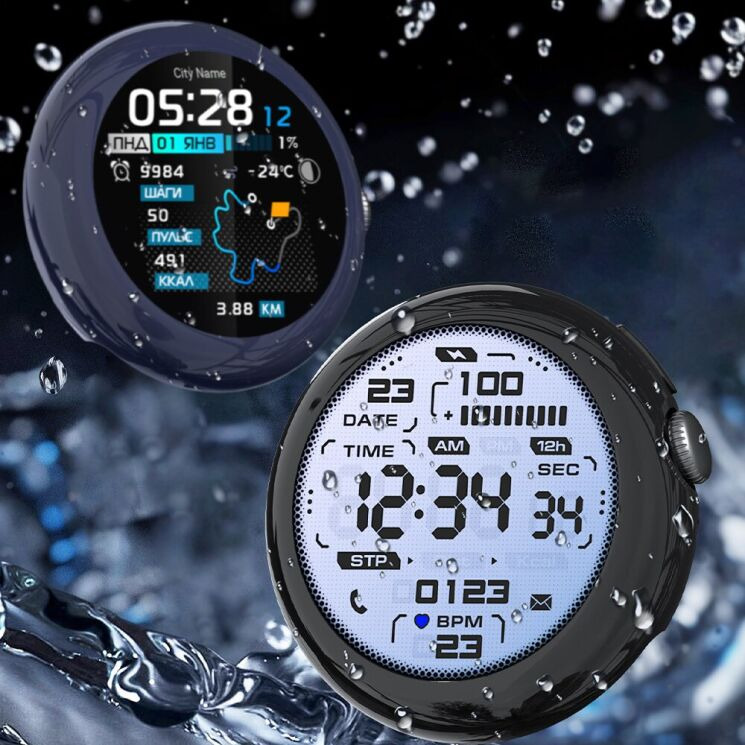 Захисний чохол Deexe Protective Frame для Google Pixel Watch 4 (45mm) - Midnight Blue: фото 2 з 7