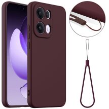 Защитный чехол Deexe Silicone Case with MagSafe для OPPO Reno 13 Pro 5G - Wine Red: фото 1 из 10