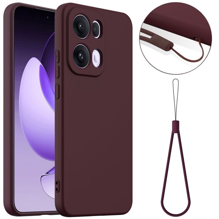 Защитный чехол Deexe Silicone Case with MagSafe для OPPO Reno 13 Pro 5G - Wine Red: фото 1 из 10